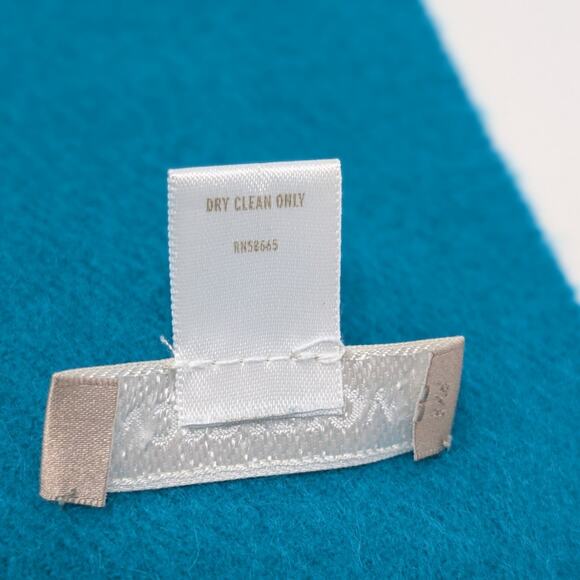 Nordstrom 100% Cashmere Fringe Scarf in a rich teal blue - Picture 3 of 7